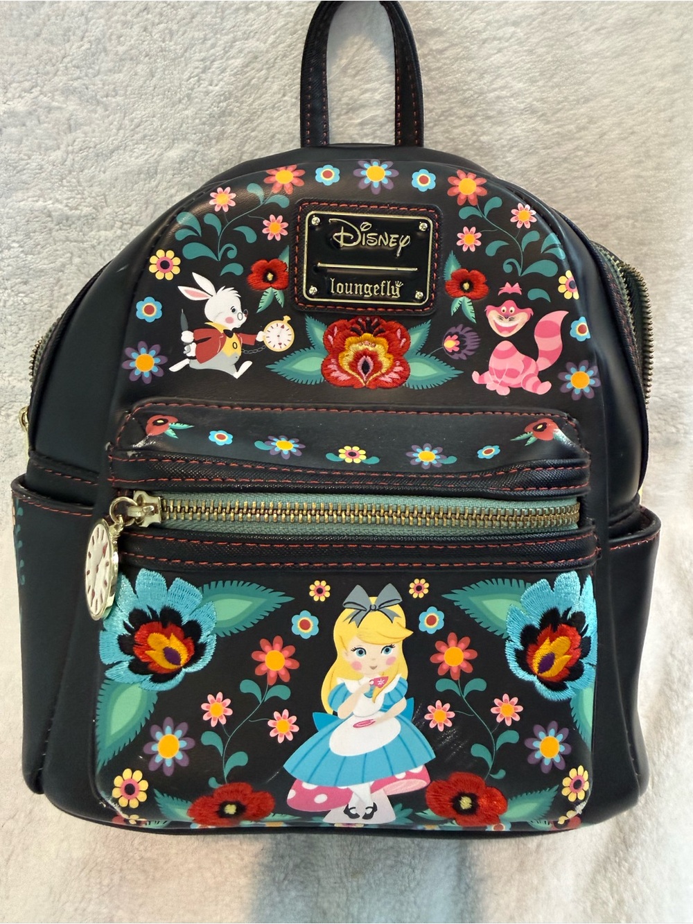 Loungefly Disney Alice in Wonderland Characters Floral Mini Backpack,